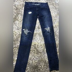 Vans Dark Blue Distressed Skinny Jeans